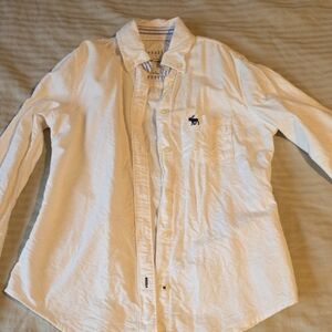 Abercrombie & Fitch Men's Cream Button Down Shirt